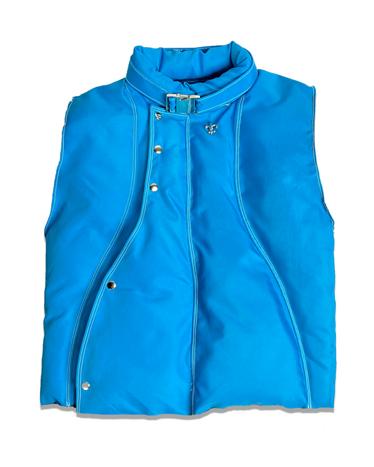 Blue Nylon Puffer Vests